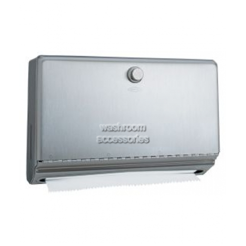 View B2621 Paper Towel Dispenser Small Knob Latch details.