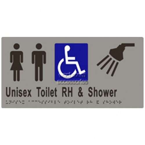 View ML16298 Braille Sign Unisex Accessible Toilet RH and Shower details.