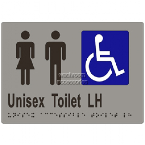 View ML16222 Braille Sign Unisex Accessible Toilet Left Hand Transfer details.