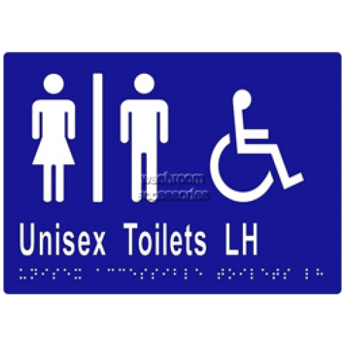 ML16220 Braille Sign Unisex Accessible Toilet Divided Left Hand
