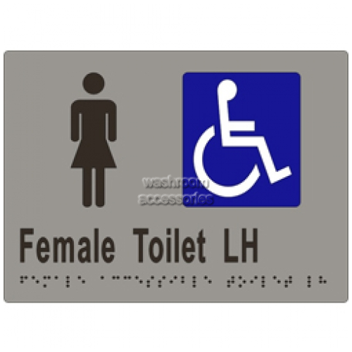 View ML16267 Braille Sign Female Accessible Toilet LH Transfer details.