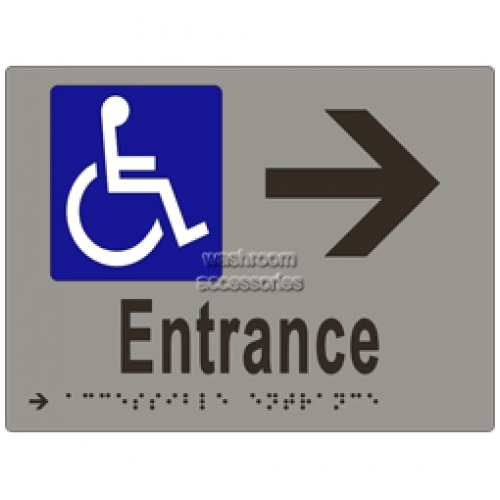 ML16235 Braille Sign Accessible Entrance and Arrow
