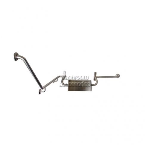 View Toilet Grab Rail Set with no Pad Backrest 40 Degree details.