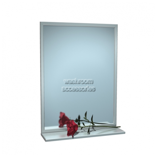 10-0605-V Interlock Framed Glass Mirror with Shelf