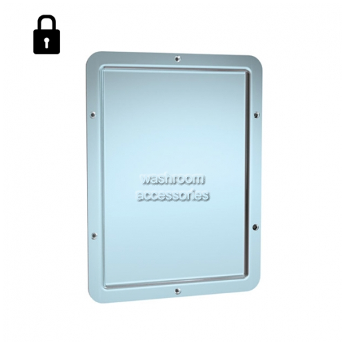 View 10-107 Framed Steel Mirror One Piece Front Mounting Round Corners details.