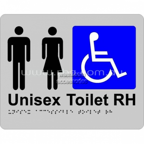 Braille Sign RBA4330 Unisex Accessible Toilet Right Hand Transfer