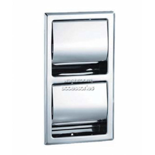 View 5127 Double Toilet Roll Holder Recessed Hooded details.