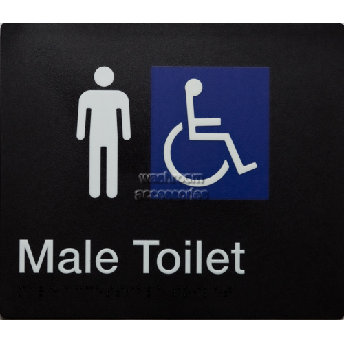 View MDT Male Accessible Toilet Sign Braille details.