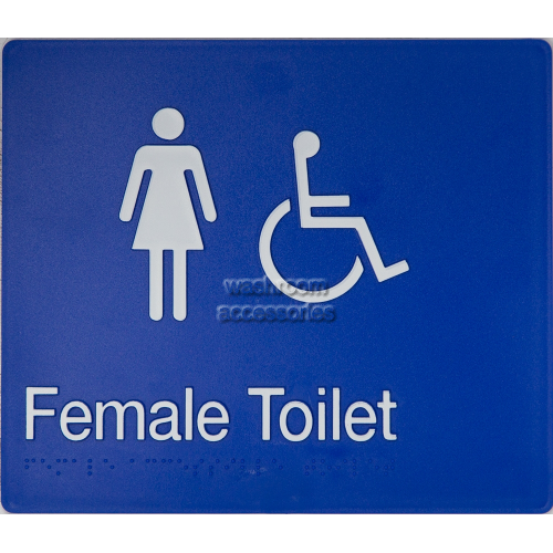 View FDT Female Accessible Toilet Sign Braille details.
