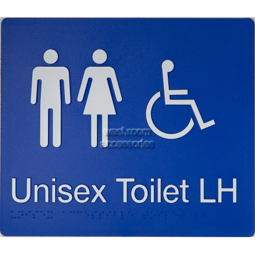 MFDTLH Unisex Accessible Toilet Sign Left Hand Braille