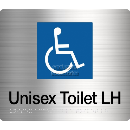 View DTLH Accessible Toilet Left Hand Sign Braille details.