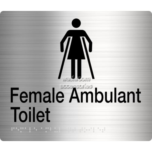 FAT Female Ambulant Toilet Sign Braille