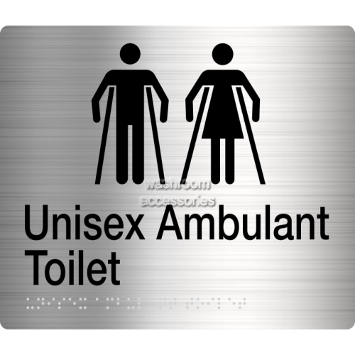 View MFAT Unisex Ambulant Toilet Sign Braille details.
