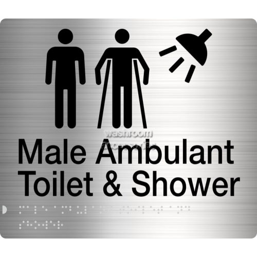 MMATS Male Male Ambulant Toilet and Shower Sign Braille