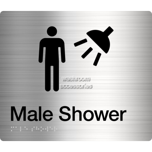 MS Male Shower Sign Braille