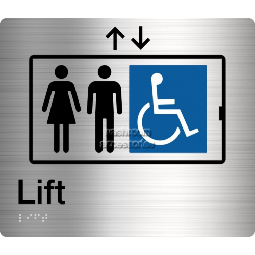View Accessible Lift Sign Braille details.