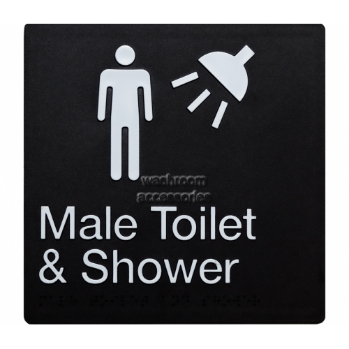 MTS Male Toilet and Shower Sign Braille