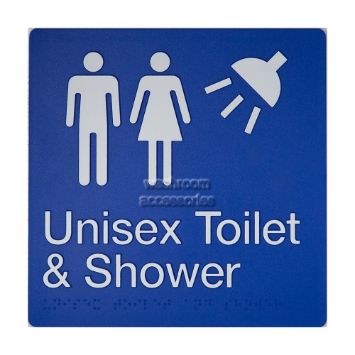 MFTS Unisex Toilet and Shower Sign Braille