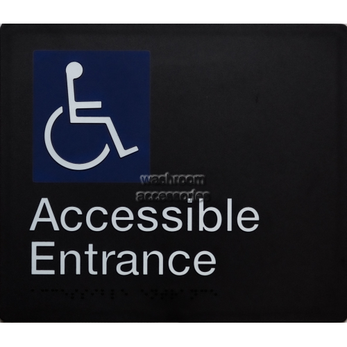 View AE Accessible Entrance Sign Braille details.