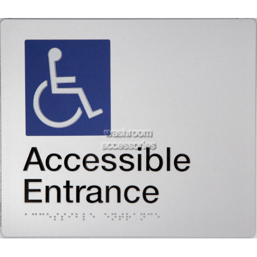 View AE Accessible Entrance Sign Braille details.