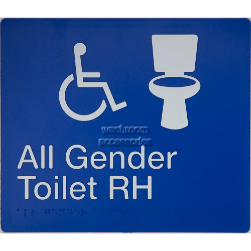 View All Gender Accessible Toilet RH Sign Braille details.
