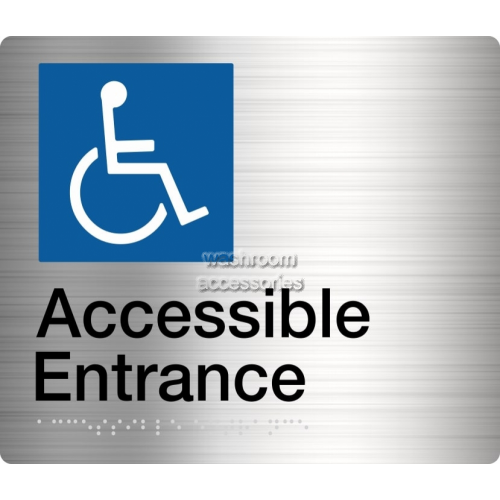 View AE Accessible Entrance Sign Braille details.