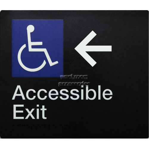 Accessible Exit Left Arrow Sign Braille
