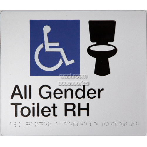 View AGT All Gender Toilet Right Hand Sign Braille details.