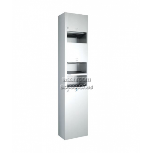 View 3 in 1 Combo Unit Towel Dispenser Hand Dryer and Waste Receptacle details.