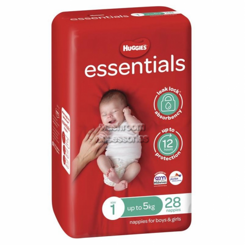 View Essentials Nappies Unisex Size 1 details.