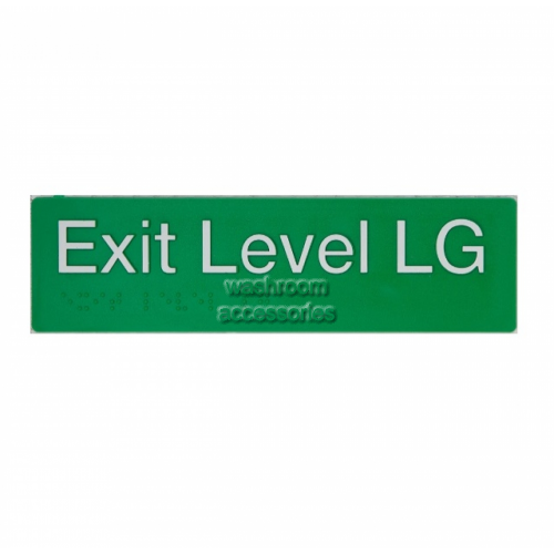 View ELG Exit Sign Lower Ground Floor Braille details.
