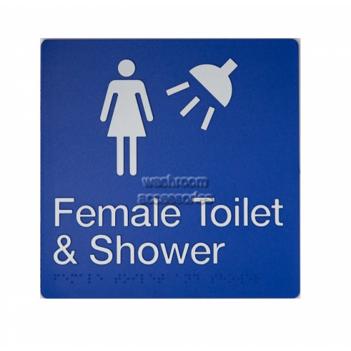 View FTS Female Toilet and Shower Sign Braille details.