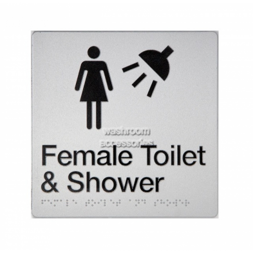 View FTS Female Toilet and Shower Sign Braille details.