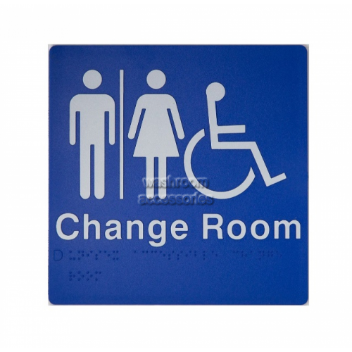View MFDC Unisex Accessible Change Room Sign Braille details.