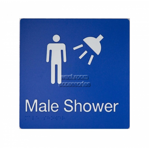 MS Male Shower Sign Braille