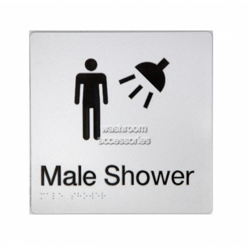 MS Male Shower Sign Braille