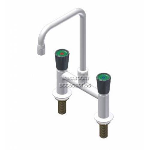 Exposed Hot and Cold Laboratory Mixer Tap with Swivel Goose Neck Nozzle