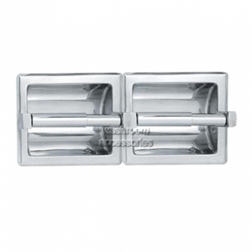 10-74022 Double Toilet Roll Holder Recessed