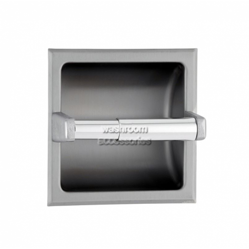 View B6677.60 Single Toilet Roll Holder Recessed Theft Resistant details.