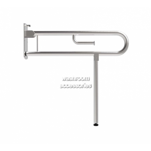 View 812-102-AT Bariatric Drop Down Grab Rail with Leg and Toilet Roll Holder details.