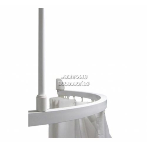 View 9528 Curved Silver Shower Curtain Track with Hooks Right Hand details.